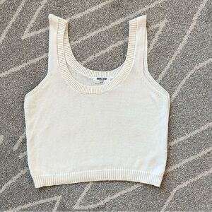 Double Zero Cream Cropped Knit Sweater Vest